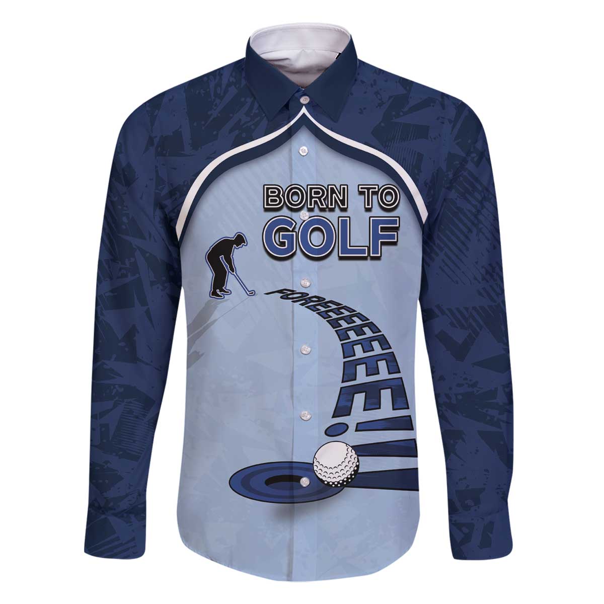 Golf Family Matching Off The Shoulder Long Sleeve Dress and Hawaiian Shirt Sporty Style Navy - Wonder Print Shop