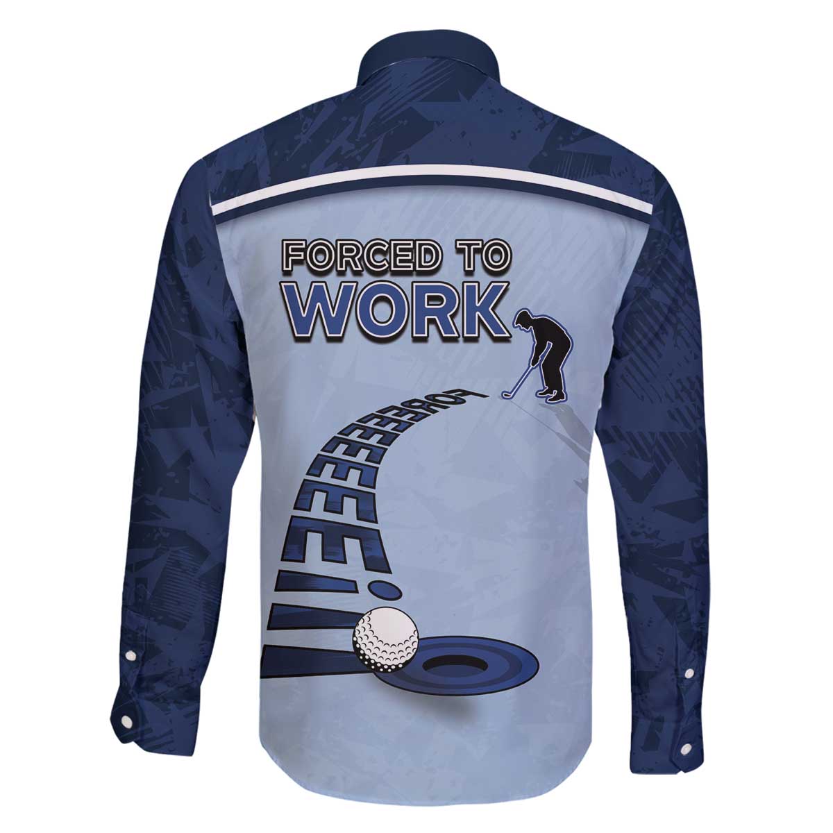 Golf Family Matching Off The Shoulder Long Sleeve Dress and Hawaiian Shirt Sporty Style Navy - Wonder Print Shop