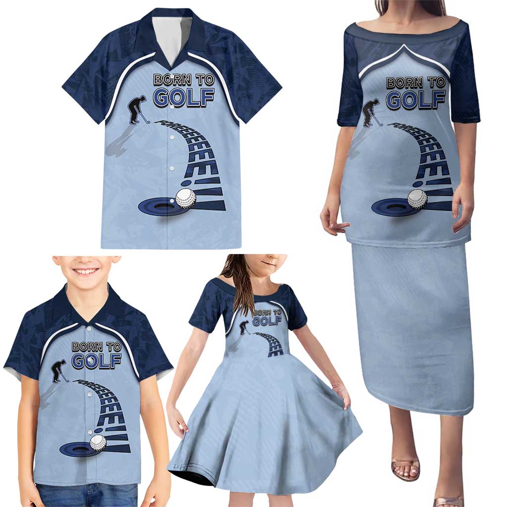 Golf Family Matching Puletasi and Hawaiian Shirt Sporty Style Navy - Wonder Print Shop