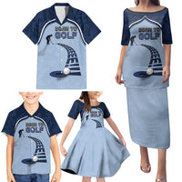 Golf Family Matching Puletasi and Hawaiian Shirt Sporty Style Navy - Wonder Print Shop