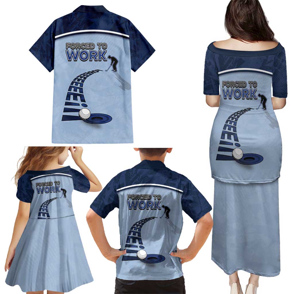 Golf Family Matching Puletasi and Hawaiian Shirt Sporty Style Navy - Wonder Print Shop