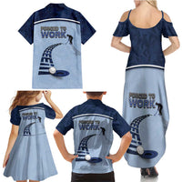 Golf Family Matching Summer Maxi Dress and Hawaiian Shirt Sporty Style Navy - Wonder Print Shop