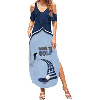 Golf Family Matching Summer Maxi Dress and Hawaiian Shirt Sporty Style Navy - Wonder Print Shop
