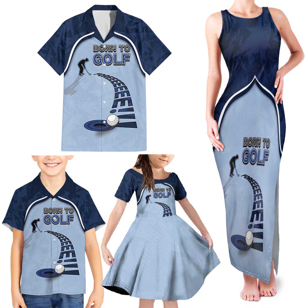 Golf Family Matching Tank Maxi Dress and Hawaiian Shirt Sporty Style Navy - Wonder Print Shop
