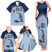 Golf Family Matching Tank Maxi Dress and Hawaiian Shirt Sporty Style Navy - Wonder Print Shop