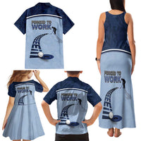 Golf Family Matching Tank Maxi Dress and Hawaiian Shirt Sporty Style Navy - Wonder Print Shop