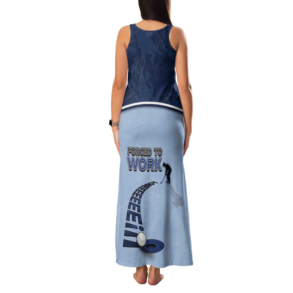Golf Family Matching Tank Maxi Dress and Hawaiian Shirt Sporty Style Navy - Wonder Print Shop