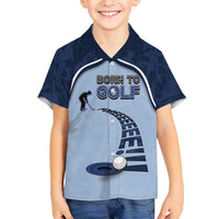 Golf Kid Hawaiian Shirt Sporty Style Navy - Wonder Print Shop