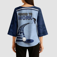 Golf Kimono Sleeve Blouse Sporty Style Navy - Wonder Print Shop