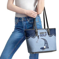 Golf Leather Tote Bag Sporty Style Navy - Wonder Print Shop