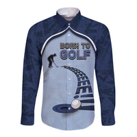Golf Long Sleeve Button Shirt Sporty Style Navy - Wonder Print Shop