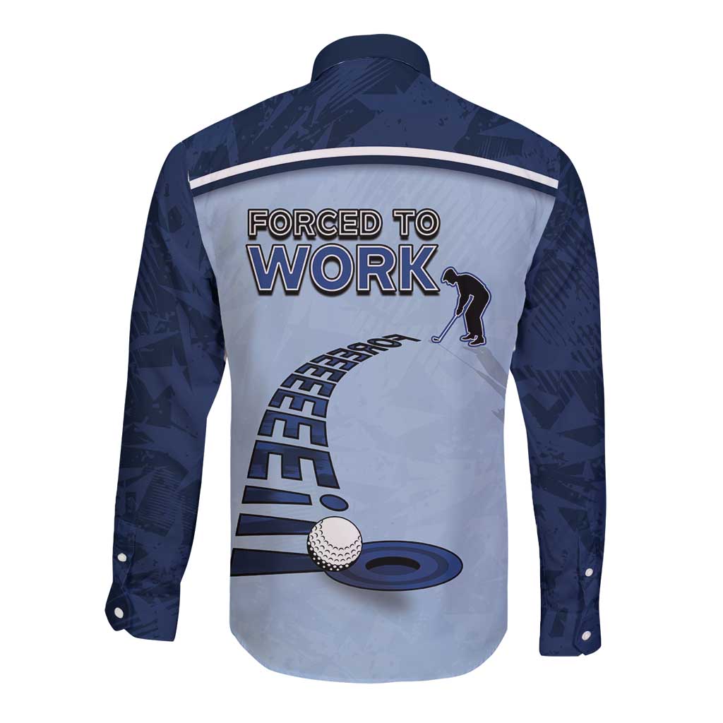 Golf Long Sleeve Button Shirt Sporty Style Navy - Wonder Print Shop
