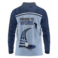 Golf Long Sleeve Polo Shirt Sporty Style Navy - Wonder Print Shop