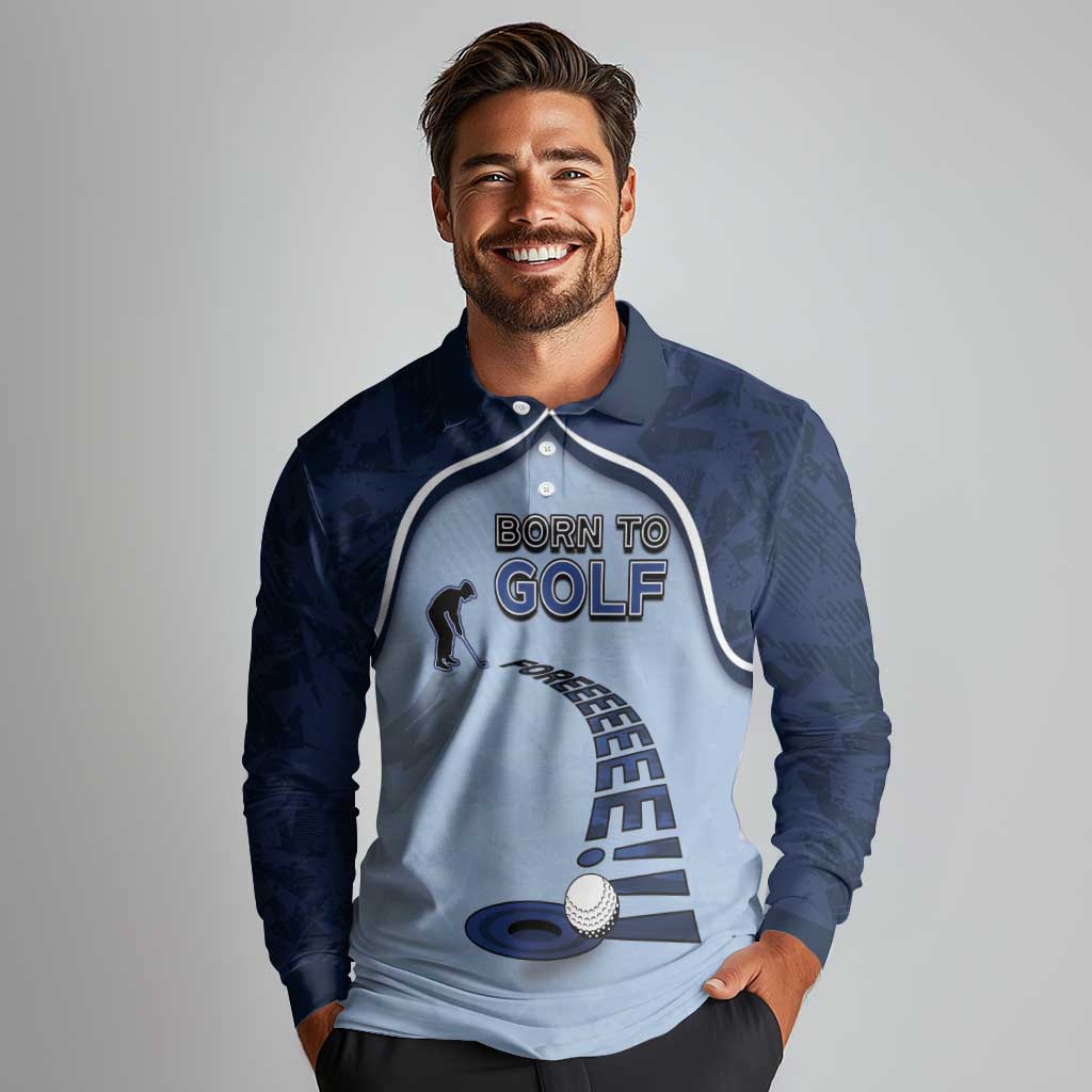 Golf Long Sleeve Polo Shirt Sporty Style Navy - Wonder Print Shop