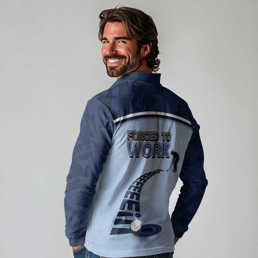 Golf Long Sleeve Polo Shirt Sporty Style Navy - Wonder Print Shop