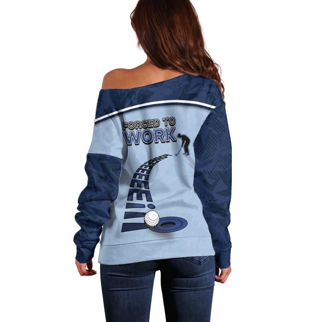 Golf Off Shoulder Sweater Sporty Style Navy - Wonder Print Shop
