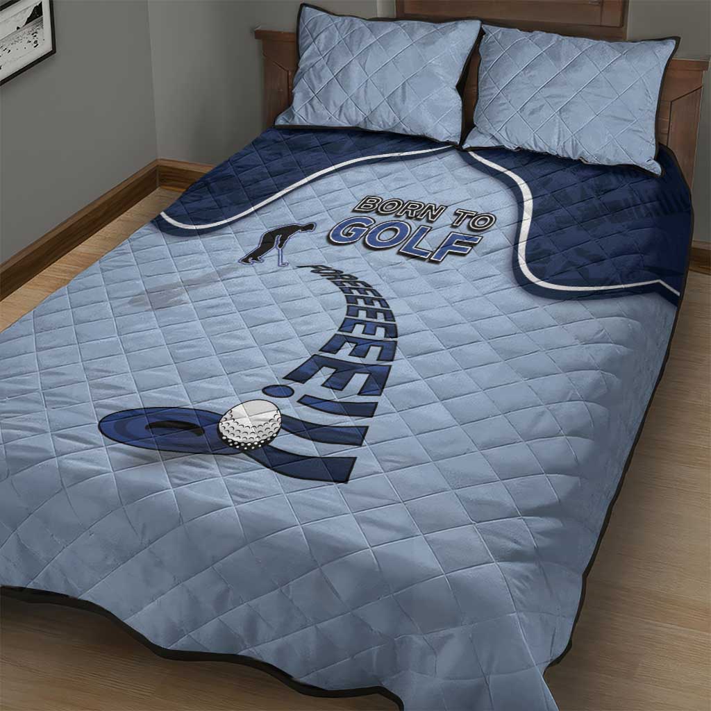 Golf Quilt Bed Set Sporty Style Navy - Wonder Print Shop