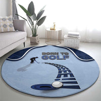 Golf Round Carpet Sporty Style Navy - Wonder Print Shop
