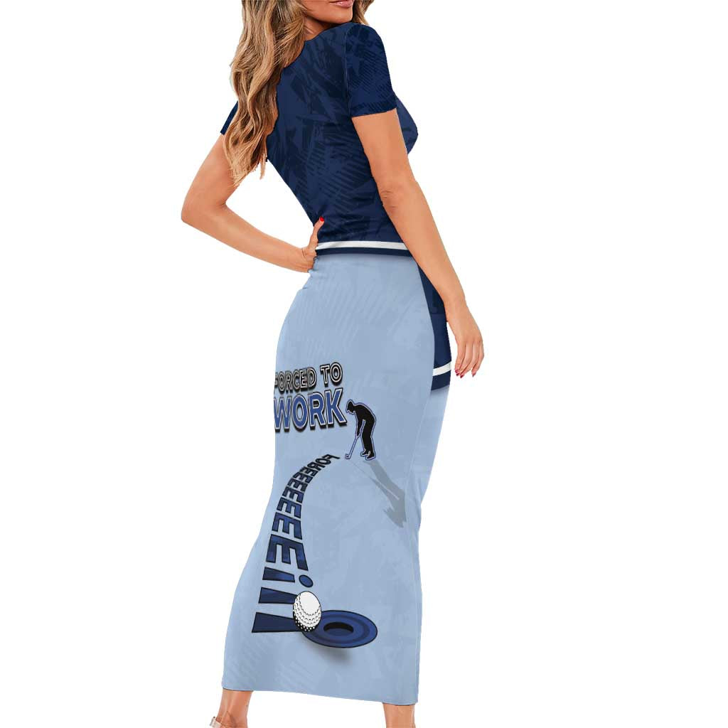 Golf Short Sleeve Bodycon Dress Sporty Style Navy - Wonder Print Shop