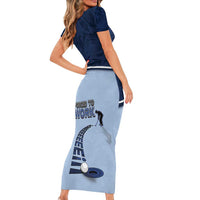 Golf Short Sleeve Bodycon Dress Sporty Style Navy - Wonder Print Shop