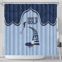 Golf Shower Curtain Sporty Style Navy - Wonder Print Shop