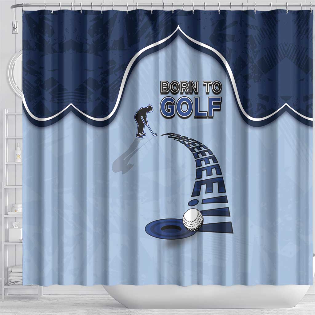 Golf Shower Curtain Sporty Style Navy - Wonder Print Shop