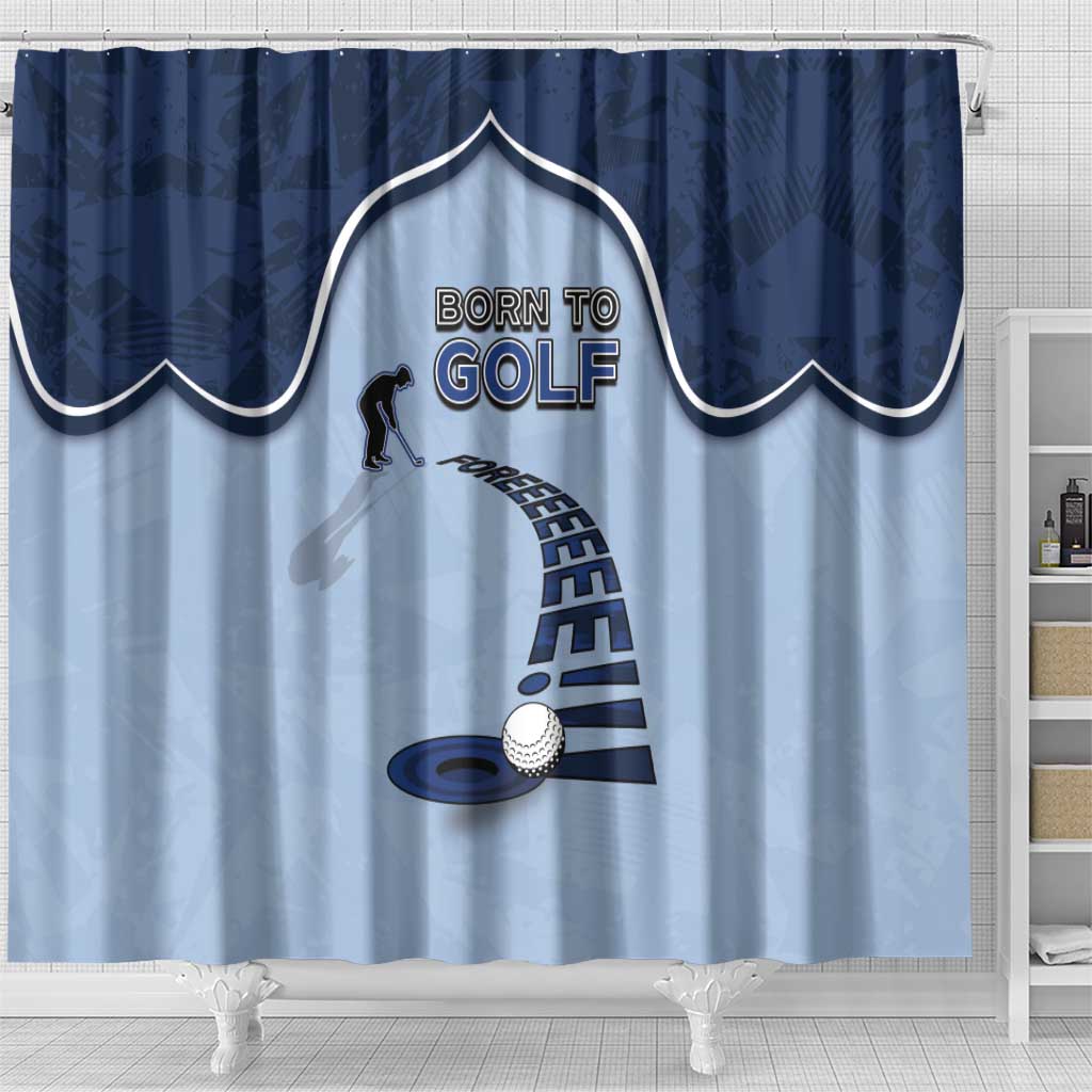 Golf Shower Curtain Sporty Style Navy - Wonder Print Shop