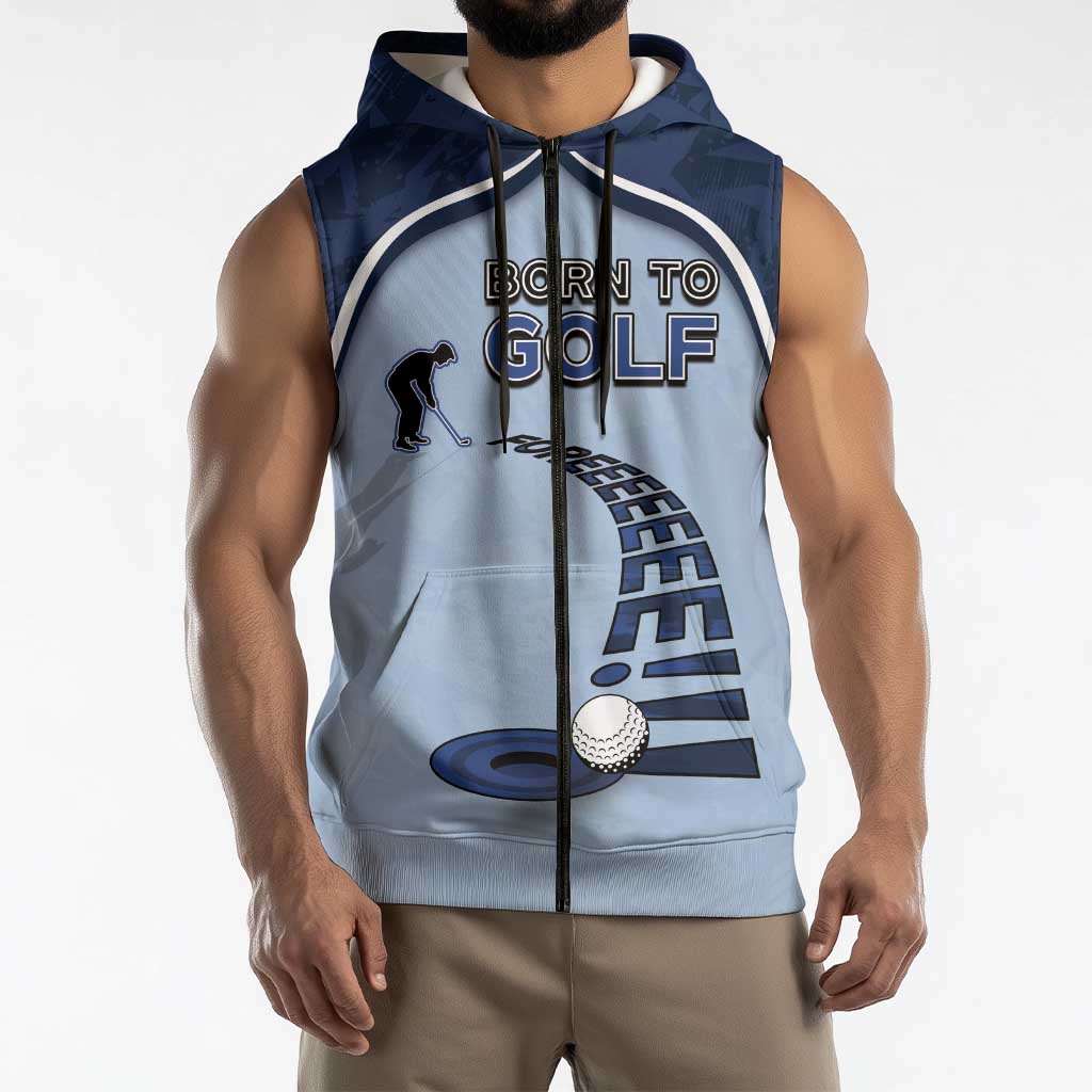 Golf Sleeveless Zip Hoodie Sporty Style Navy - Wonder Print Shop