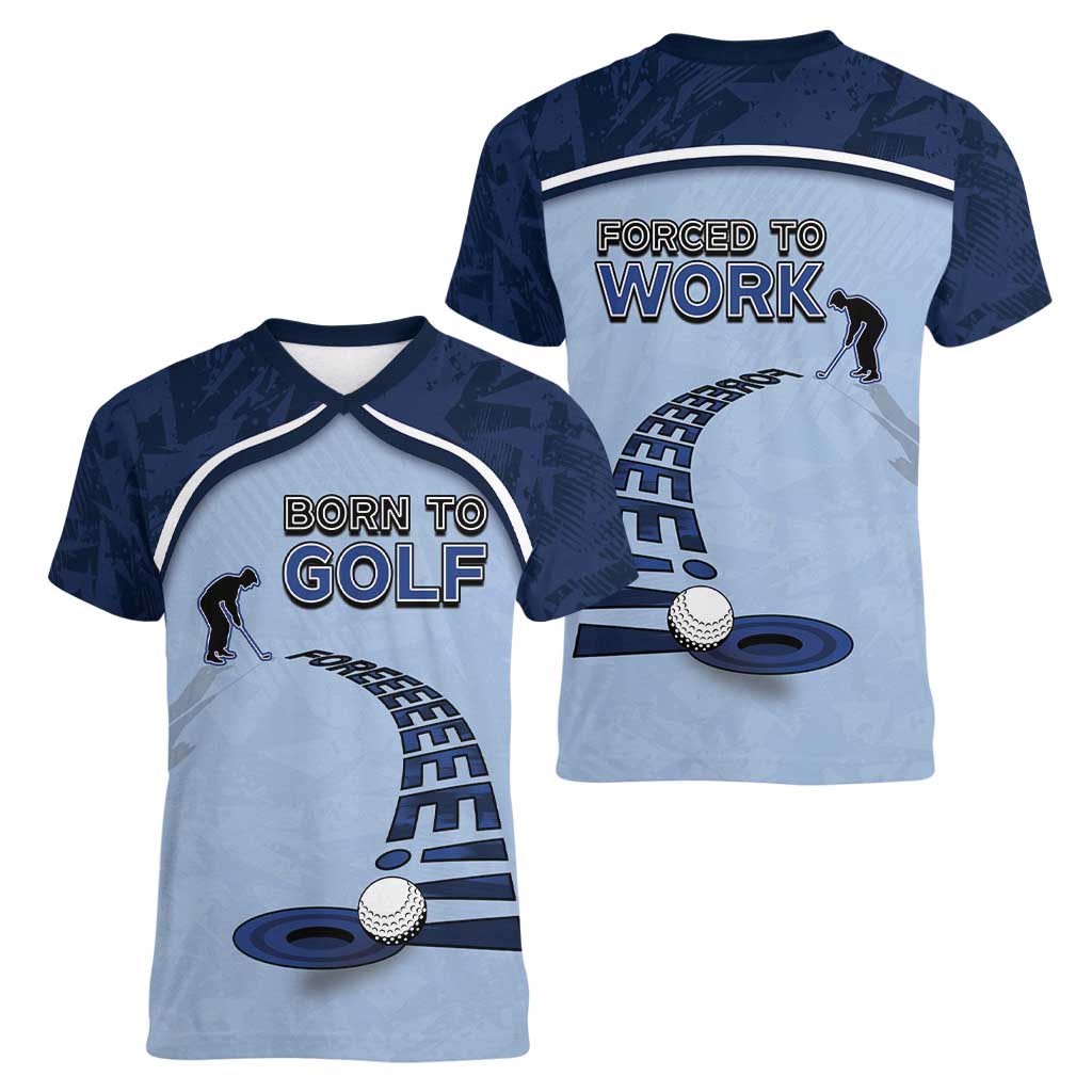 Golf Women V-Neck T-Shirt Sporty Style Navy - Wonder Print Shop