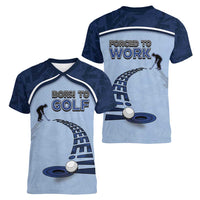 Golf Women V-Neck T-Shirt Sporty Style Navy - Wonder Print Shop