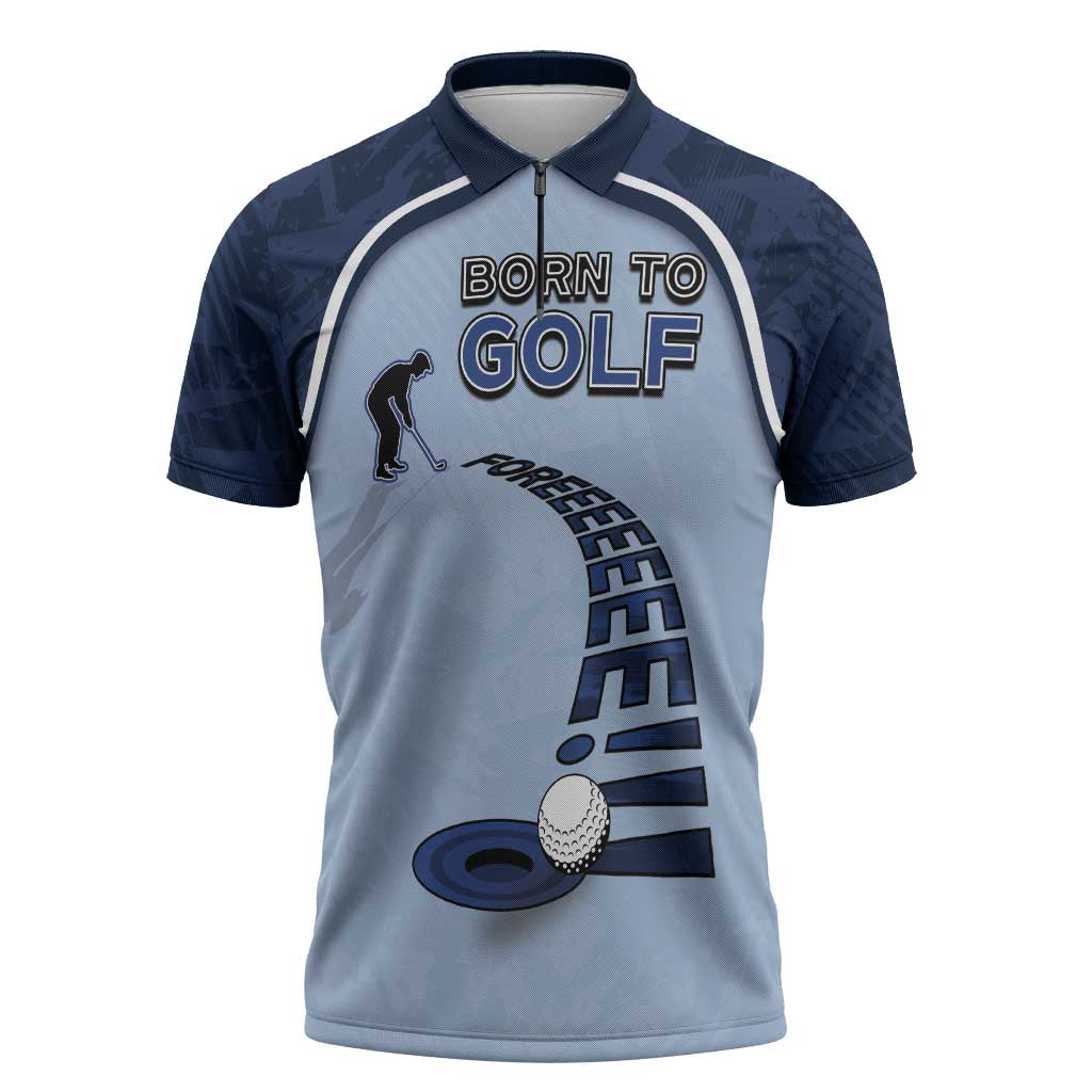 Golf Zipper Polo Shirt Sporty Style Navy - Wonder Print Shop