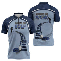 Golf Zipper Polo Shirt Sporty Style Navy - Wonder Print Shop