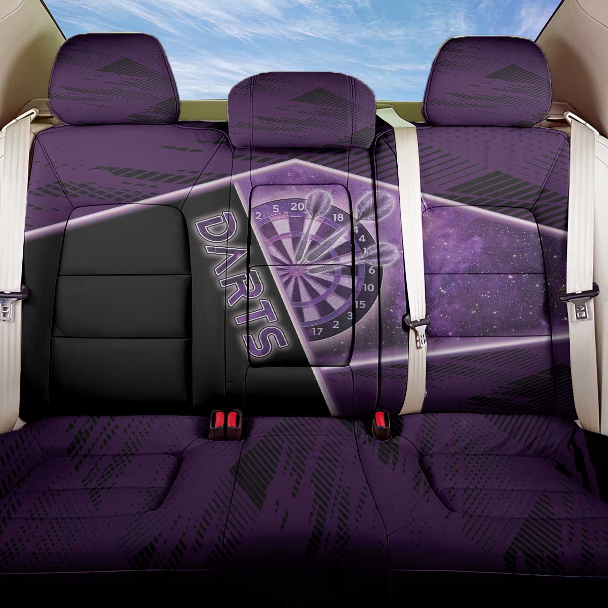Darts Back Car Seat Cover Galaxy Style Purple - Wonder Print Shop