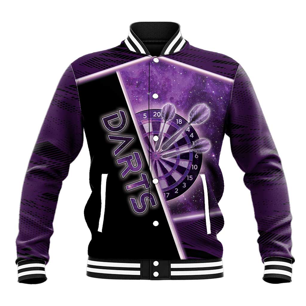 Personalized Darts Baseball Jacket Galaxy Style Purple - Wonder Print Shop