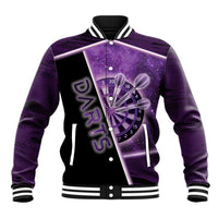 Personalized Darts Baseball Jacket Galaxy Style Purple - Wonder Print Shop