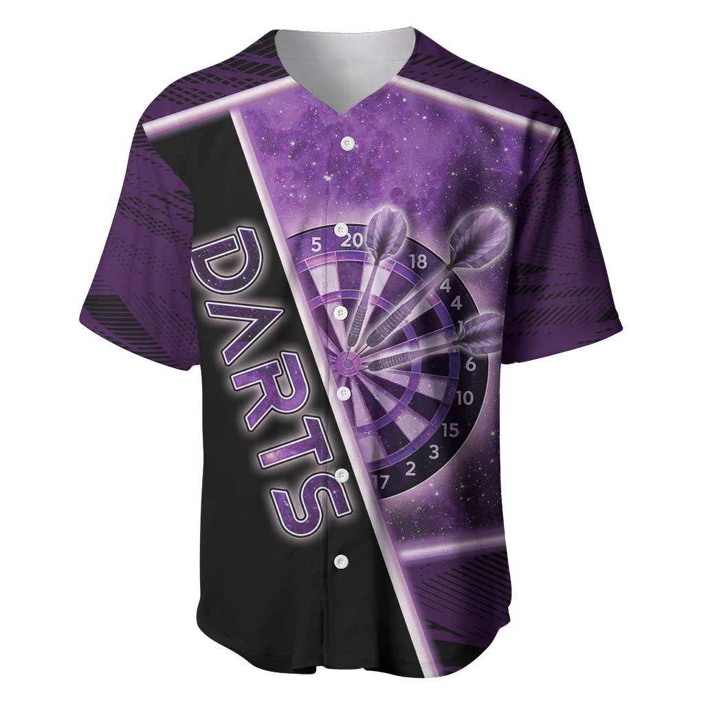 Personalized Darts Baseball Jersey Galaxy Style Purple - Wonder Print Shop