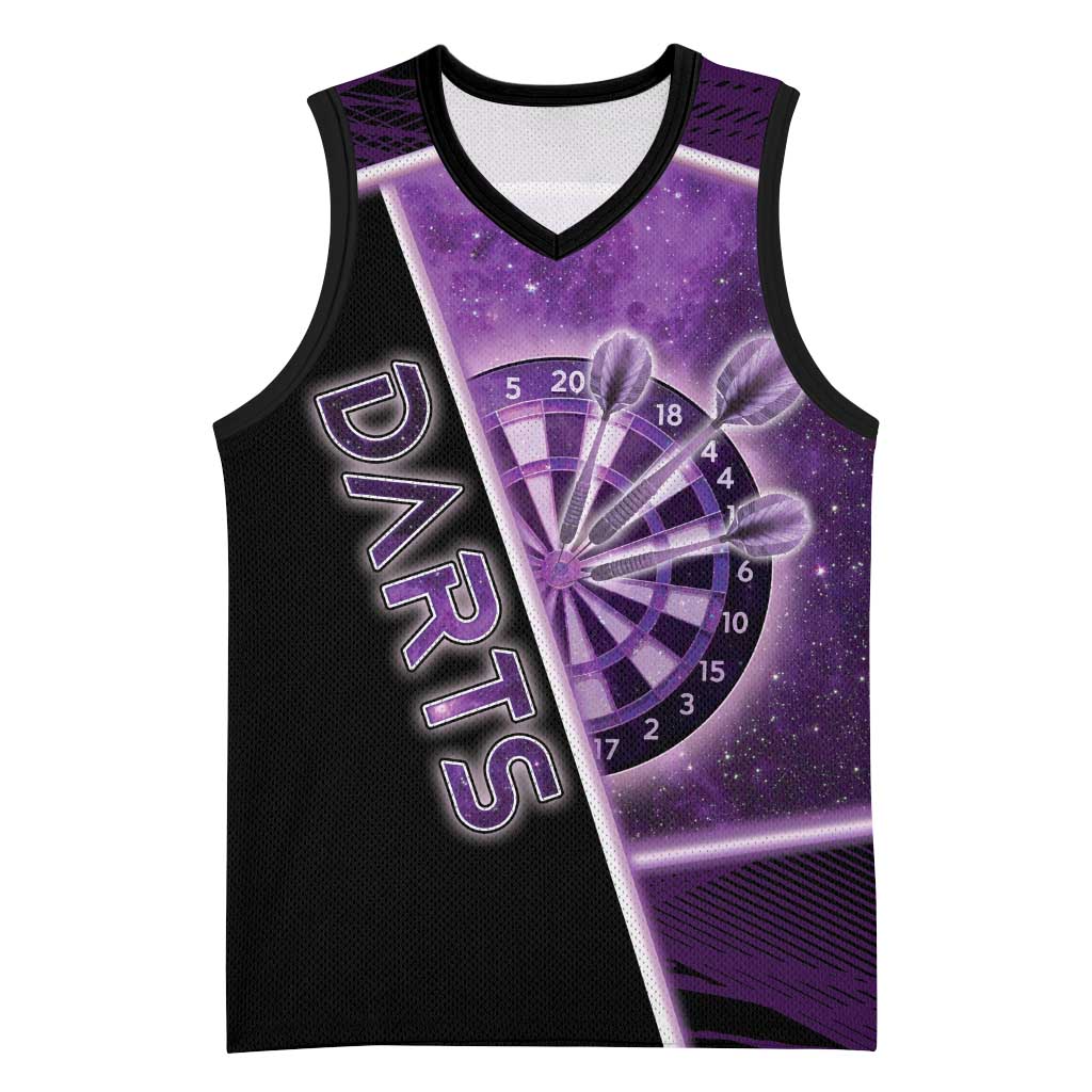 Personalized Darts Basketball Jersey Galaxy Style Purple - Wonder Print Shop