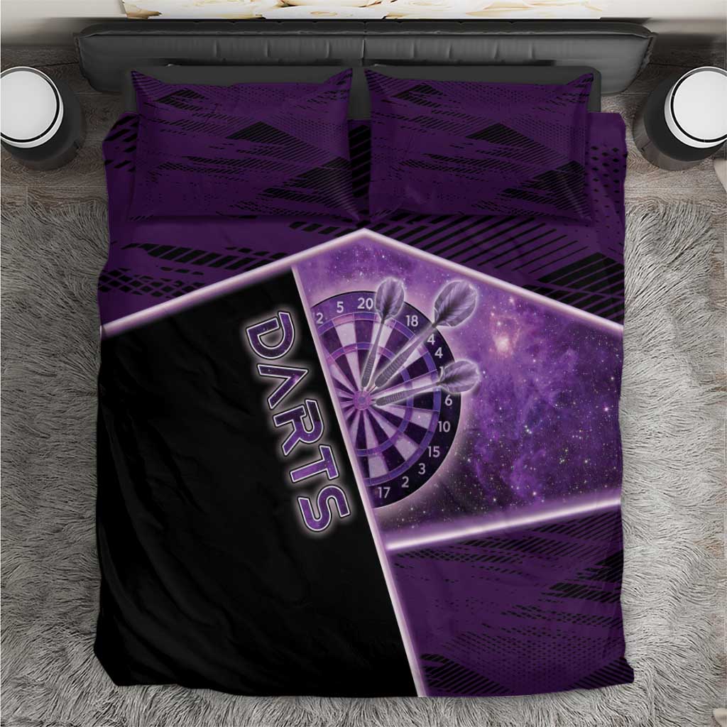 Darts Bedding Set Galaxy Style Purple - Wonder Print Shop