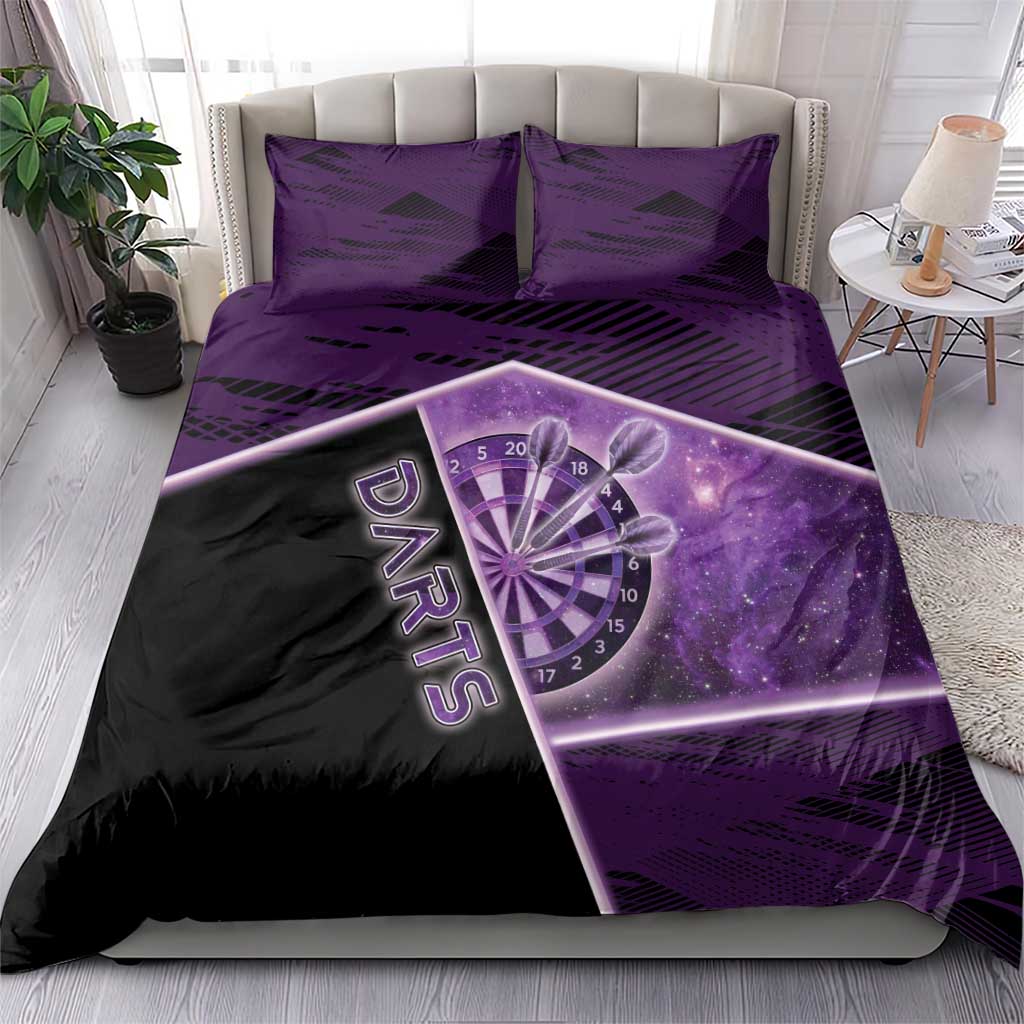 Darts Bedding Set Galaxy Style Purple - Wonder Print Shop