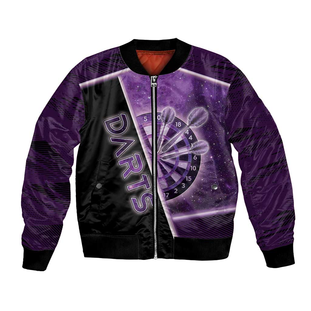 Personalized Darts Bomber Jacket Galaxy Style Purple - Wonder Print Shop