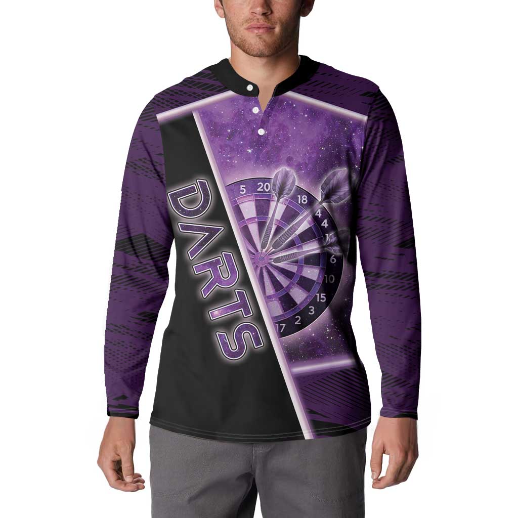 Personalized Darts Button Sweatshirt Galaxy Style Purple - Wonder Print Shop