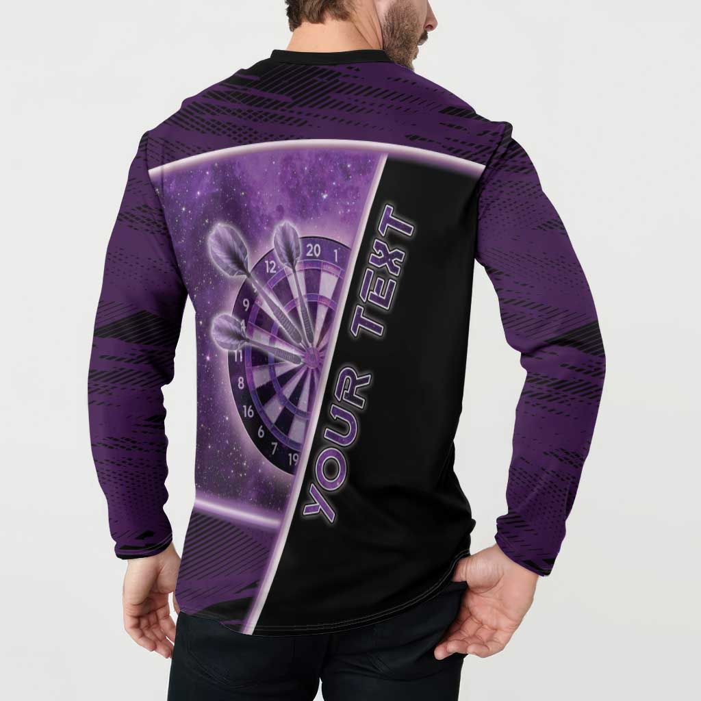 Personalized Darts Button Sweatshirt Galaxy Style Purple - Wonder Print Shop