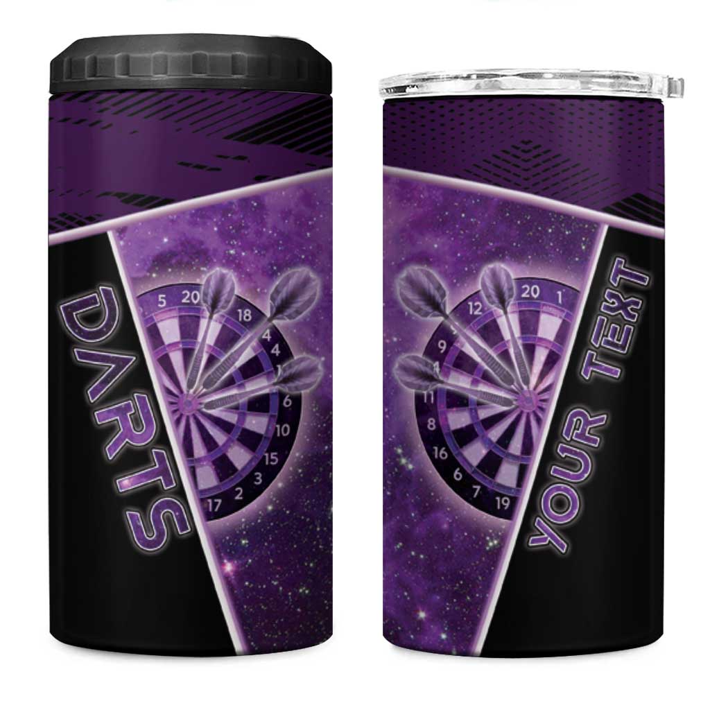 Personalized Darts 4 in 1 Can Cooler Tumbler Galaxy Style Purple - Wonder Print Shop