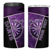 Personalized Darts 4 in 1 Can Cooler Tumbler Galaxy Style Purple - Wonder Print Shop