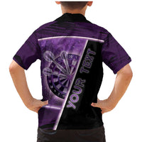 Personalized Darts Family Matching Mermaid Dress and Hawaiian Shirt Galaxy Style Purple - Wonder Print Shop