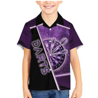 Personalized Darts Family Matching Mermaid Dress and Hawaiian Shirt Galaxy Style Purple - Wonder Print Shop