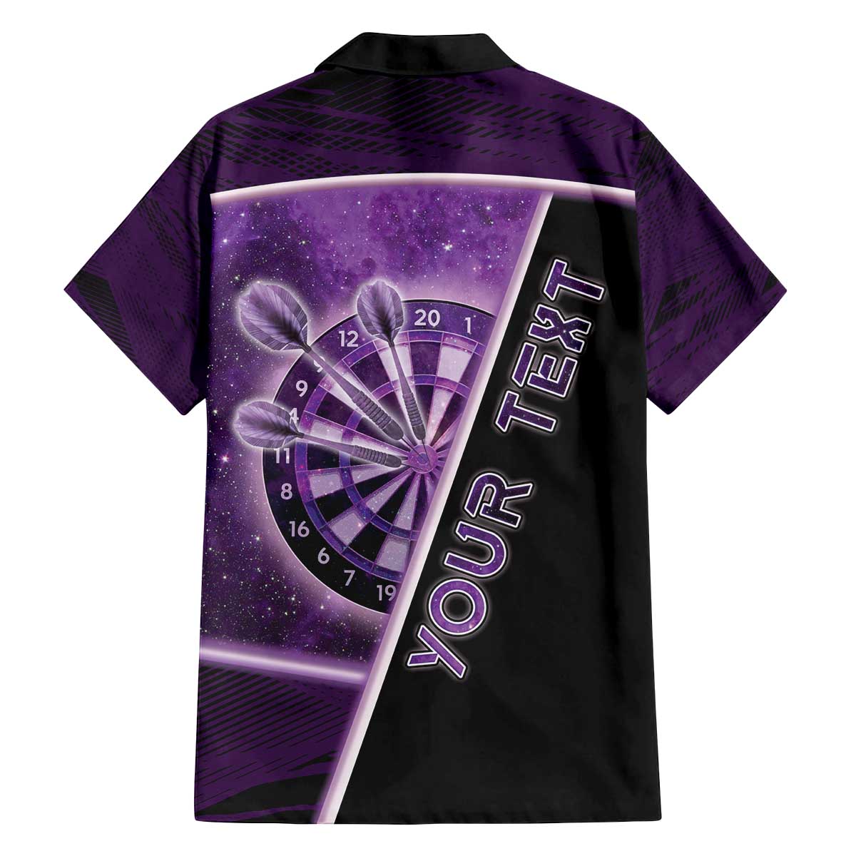 Personalized Darts Family Matching Off The Shoulder Long Sleeve Dress and Hawaiian Shirt Galaxy Style Purple - Wonder Print Shop
