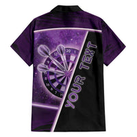 Personalized Darts Family Matching Off The Shoulder Long Sleeve Dress and Hawaiian Shirt Galaxy Style Purple - Wonder Print Shop