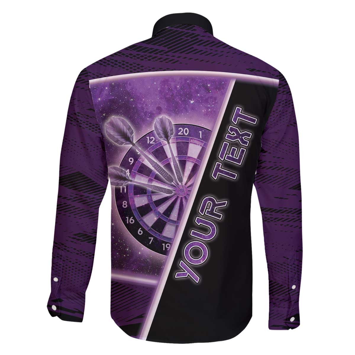 Personalized Darts Family Matching Off The Shoulder Long Sleeve Dress and Hawaiian Shirt Galaxy Style Purple - Wonder Print Shop
