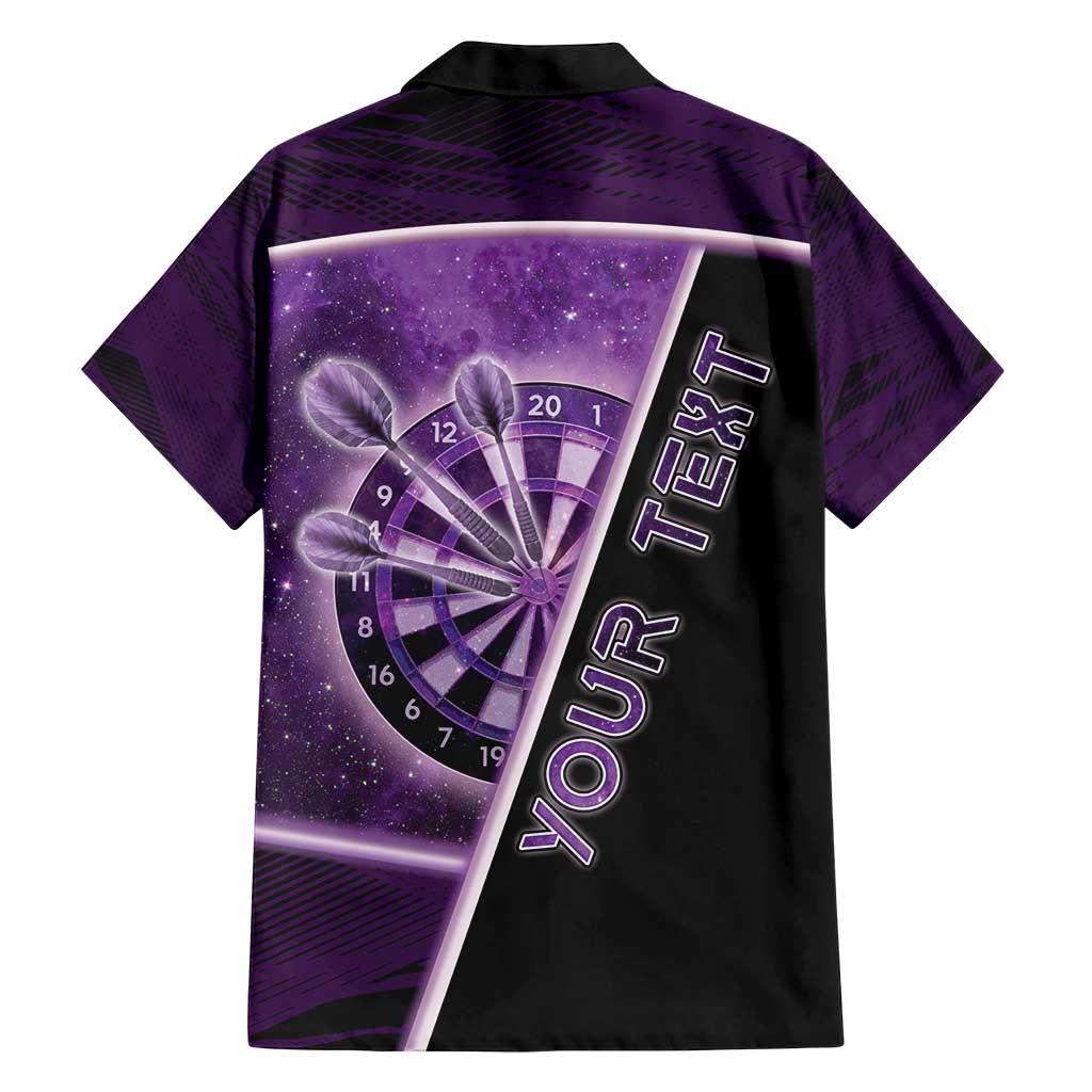 Personalized Darts Family Matching Off Shoulder Short Dress and Hawaiian Shirt Galaxy Style Purple - Wonder Print Shop